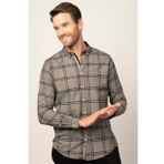 Tudors Slim Fit Uzun Kol Ekoseli Biyeli Yaka Düğmeli Erkek Gömlek