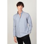 Tudors Slim Fit Uzun Kollu Düğmeli Yaka Pamuklu Kolay Ütü Düz Erkek Gömlek - Gri - XL