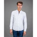 Tudors Slim Fit Uzun Kollu Düğmeli Yaka Pamuklu Kolay Ütü Düz Erkek Gömlek - XL - Beyaz