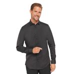 Tudors Slim Fit Uzun Kollu Likralı Düz Pamuk Saten Erkek Siyah Gömlek - XL
