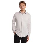 Tudors Slim Fit Uzun Kollu Pamuklu Düz Erkek Bej Gömlek - XL