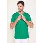 Tudors TS230003-BNY02 Erkek Polo Yaka Slim Fit Düz Pamuk Pike Yeşil T-Shirt