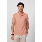 Tudors TS240016 Erkek Slim Fit Dar Kesim %100 Pamuk Düz Pike Somon Renk Polo Yaka T-Shirt