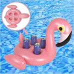 Tuengi Store Dev Boy Flamingo Figürlü 4'lü Şişme Bardak Tutucu 55 cm Pembe Renkli Eğlenceli Havuz Malzemesi - Çocuk