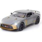 Tuengi Store Gri Büyük Boy Sesli LED Farlı Kapılar Açılır Çek Bırak Full Metal Ince Detay Yeni Nissan GT-R50 - Çok Renkli