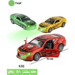 Tuengi Store Oyuncak Işıklı Sesli Çek Bırak Kapıları Açılır Metal Araba Modifiyeli Camaro Model Araba 12 cm - Yeşil