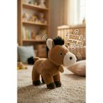 TUENGİ STORE Sesli Yumuşacık Premium Kumaş Peluş At - 25 cm Uyku ve Oyun Arkadaşı Kişneme Sesli At