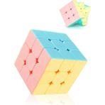 Tuengi Store Stickerless Speed Cube Pastel Renkli Ayarlanabilir Profesyonel 3x3 Zeka Küpü Rubik Küp - Çok Renkli