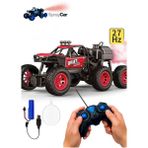 Tuengi Store Uzaktan Kumandalı Şarjlı 6 Tekerlekli 6 Amortisörlü Duman Atan Buharlı Off Road Araba Arazi Aracı - Kırmızı