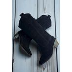 Tufan Shoes Siyah Hakiki Süet Western Çizme