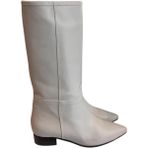 Tufan Shoes Ten Deri Kısa Boy Çizme - Gri