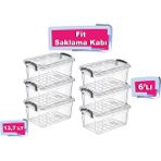 Tuffex 6'lı Fit Saklama Kabı 13,7 Lt - Plastik Saklama Kabı - Saklama Kabı