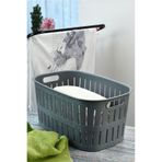 Tuffex Bambu Ahşap Görünümlü Çamaşır Sepeti 27 Lt -GRİ