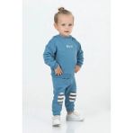 Tuffy Kids 23701 Erkek Bebek Bear Nakışlı Iki Iplik Indigo Eşofman Takımı - 6 Ay - İndigo