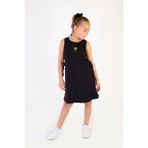 Tuffy Kids Kız Çocuk Yazlık Kaşkorse Basic Elbise 6-9 Yaş - Siyah