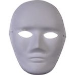 Tüftürük Boyanabilir Boyama Maskesi Kağıt Karton Maske 10 Adet - -- - BEYAZ