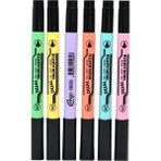 Tüftürük CENGO Çift Taraflı Highlighter Fosforlu Kalem Pastel Renkler 6'lı Set - ÇOK RENKLİ