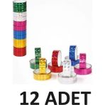 Tüftürük Kaliteli Renkli Metalik Bant 6 Renk 12 Adet