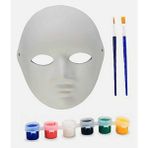 Tüftürük Karton Maske Boyama Seti Ipek Fırçalı Akrilik - BEYAZ