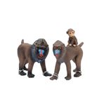 TUFY TOYS MANDRİL MAYMUN AİLESİ FİGÜR SETİ-VAHŞİ HAYVAN MODEL HAYVAN OYUNCAK