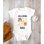 Tuğba Baby Isme Özel Isimli Baskı Yazılabilen Pamuk Ablasının Balı Bebek Zıbın Bod - Beyaz - Yenidoğan