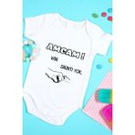 Tuğba Baby Özel Tasarım Bebek Zıbın - Çıtçıtlı Body (Amcam Var Sıkıntı Yok!) - 2 Yaş - Beyaz
