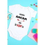 Tuğba Baby Özel Tasarım Bebek Zıbın - Çıtçıtlı Body (Benim Amcam Bir B'aşk'a!) - 3 - 6 Ay - Beyaz