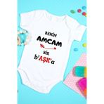 Tuğba Baby Özel Tasarım Bebek Zıbın - Çıtçıtlı Body (Benim Amcam Bir B'aşk'a!) - Yenidoğan - Beyaz-WT2