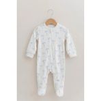 Tuğba Kuğu 0.3 Tog Fermuarlı Patikli Bebek Tulumu - Pureline Series - Blue Dainty Bows - Mavi - 3 - 6 Yaş