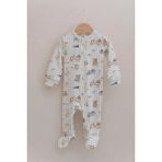 Tuğba Kuğu 0.3 Tog Fermuarlı Patikli Bebek Tulumu - Pureline Series - Cute Baby Toys - Renkli - 0 - 3 Ay