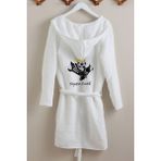 Tuğba Kuğu 4 Kat Müslin Bornoz - For Baby Serisi - Siyah Beyaz - 6 - 8 Yaş - Renkli