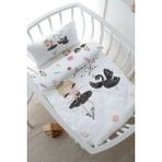 Tuğba Kuğu Anne Yanı Beşik Nevresim Takımı (60X100) - For Baby Serisi - Siyah Tütülü Balerin ve Kuğu - 60 x 100 cm - Ekru