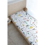 Tuğba Kuğu Baskılı Düz Çarşaf - Iconic Serisi - Beep Beep - 120 x 180 cm - Renkli