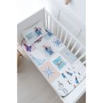 Tuğba Kuğu Bebek Boy Lastikli Çarşaf Seti - Cartoon Serisi - Elsa Patchwork - 60 x 120 cm - Renkli