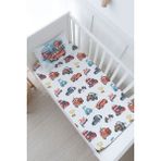 Tuğba Kuğu Bebek Boy Lastikli Çarşaf Seti - Cartoon Serisi - Şimşek Mcqueen ve Arkadaşları - 60 x 120 cm - Renkli