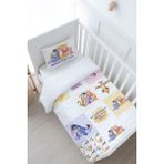 Tuğba Kuğu Bebek Boy Nevresim Takımı (100X150) - Cartoon Serisi - Winnie The Pooh Patchwork - 100 x 150 cm - Beyaz - Ekru