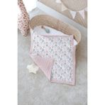 Tuğba Kuğu Çift Taraflı Bebek Battaniyesi, %100 Pamuklu Waffle Pike - Rosy Garden - Pembe