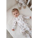 Tuğba Kuğu Fermuarlı Patikli Bebek Tulumu - Pureline Series - Dreamland Safari