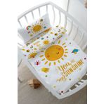 Tuğba Kuğu For Baby Serisi Gülen Pastel Güneş 60x100 cm Anne Yanı Beşik Nevresim Takımı