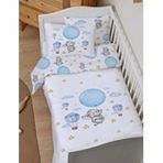 Tuğba Kuğu For Baby Serisi Mavi Balonda Fil 100x150 cm Organik Bebek Nevresim Takımı