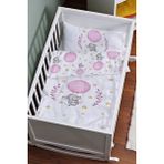 Tuğba Kuğu For Baby Serisi Pembe Büyük Balonlu Fil 60x100 cm Anne Yanı Beşik Nevresim Takımı