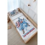 Tuğba Kuğu Montessori Nevresim Takımı (100 x 200) - Cartoon Serisi - Captain America - 100 x 200 cm - Beyaz - Ekru