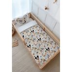 Tuğba Kuğu Montessori Nevresim Takımı (100 x 200) - Cartoon Serisi - Mickey ve Arkadaşları Pattern - 100 x 200 cm - Beyaz - Ekru