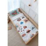 Tuğba Kuğu Montessori Nevresim Takımı (100 x 200) - Cartoon Serisi - Şimşek Mcquenn Patchwork - 100 x 200 cm - Beyaz - Ekru