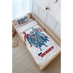 Tuğba Kuğu Montessori Nevresim Takımı (100 x 200) - Cartoon Serisi - Super Heroes - 100 x 200 cm - Beyaz - Ekru
