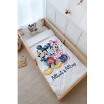 Tuğba Kuğu Montessori Nevresim Takımı (100X200) - Şirin Elbiseli Mini Fare & Mickey, Ekru, 100 X 200