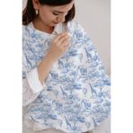 Tuğba Kuğu Müslin Emzirme Örtüsü - Blue Toile De Jouy
