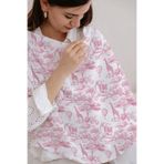 Tuğba Kuğu Müslin Emzirme Örtüsü - Pink Toile De Jouy