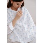 Tuğba Kuğu Müslin Emzirme Örtüsü - Pureline Series - Blue Dainty Bow