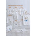 Tuğba Kuğu Organik 11'li Hastane Çıkışı - For Baby - Mavi Bulutlar ve Balon - 0 - 3 Ay - 01.Ekru